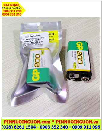 Pin GP20R8H MN2000mAh 6HR61 - Pin sạc 9v GP20R8H 200mAh công nghiệp (Loại gói 1viên)